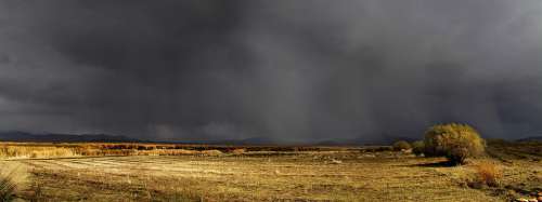 Prairie Dark Clouds Autumn