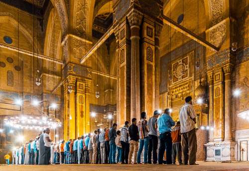 Pray Sultan Hassan Mosque Ramadhan Night