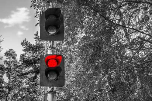 Railway Traffic Red Forbidding Signal Closed