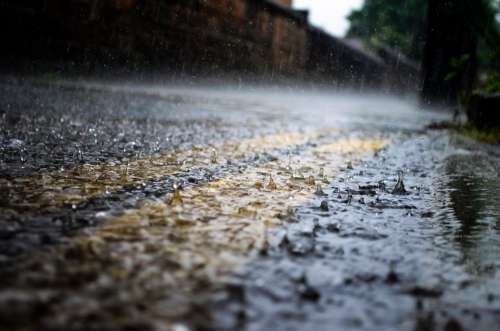 Rain Raindrops Seasons Water Macro Road Way