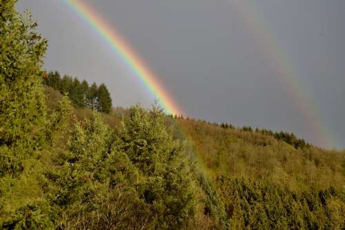 Rainbow Nature Landscape Heaven Colorful Scenic