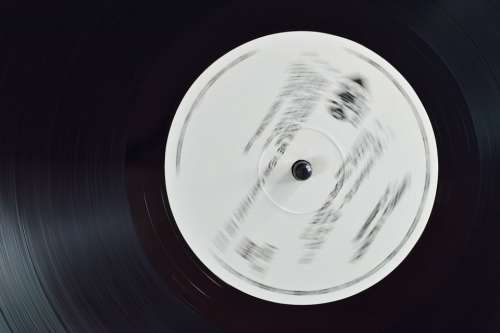 Recording Old Sound Vinyl Music Tag Disk Black