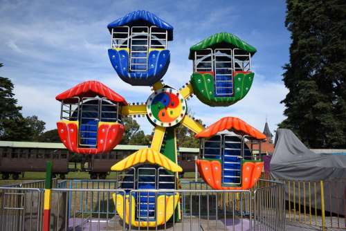 Rides Fun Joust Colorful Childhood Children