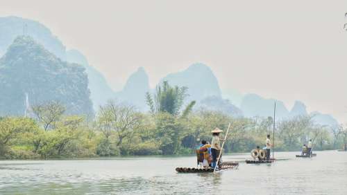 River Guilin China Landscape Travel Asia Scenery