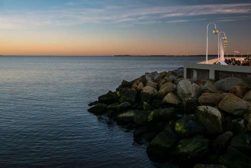 Rocks Sopot Poland Sea Seaside Coast Sky