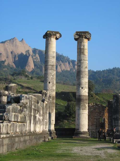 Sardis Turkey Culture Ancient Ruins Blue Sky