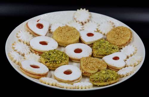 Small Shortbread Cookies Pastries Delicious Cake