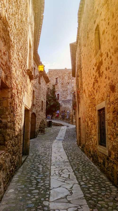 Spain Village The Walls Stone The Middle Ages Old