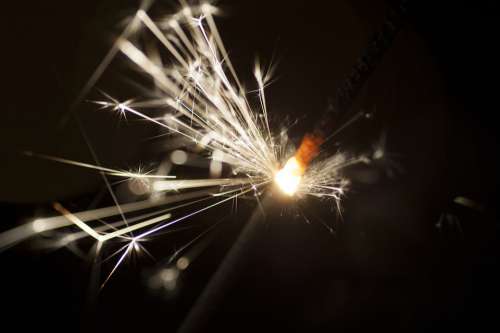 Sparkler New Year Sparks Glowing Sparkle Black