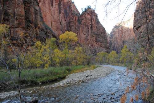 St George Zion National Park Utah River Fall