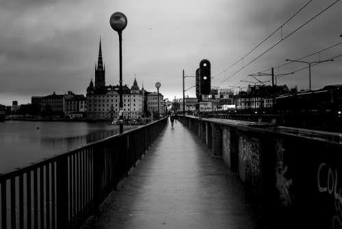 Stockholm Black White City Sweden Cityscape