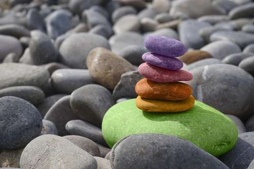 Balance Stones Meditation Zen Stone Garden Sea