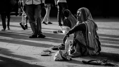 Street Beggar Woman Homeless Poverty Poor People