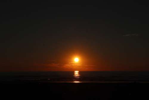 Sunset Texel Beach Holland North Sea Sky Silent