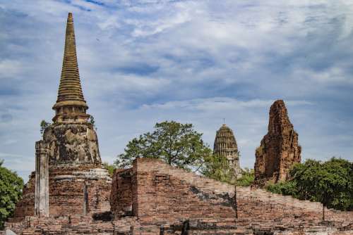 Temple Asia Ruin Buddhist Brick