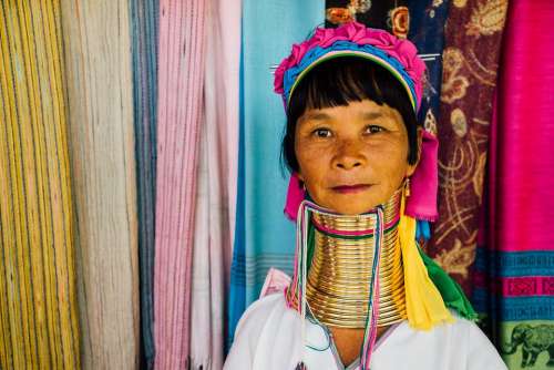 Thailand Longneck Woman Travel Culture Tribal