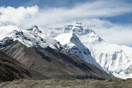 Tibet China Mountains Buddhism Landscape