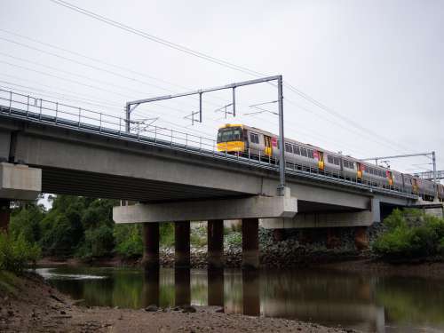Train Suburban Transport Transportation Bridge