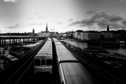 Trains Sweden Stockholm Train Railway City