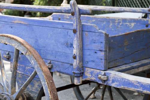 Trolley Provence Stroller Milk Antique Market Blue