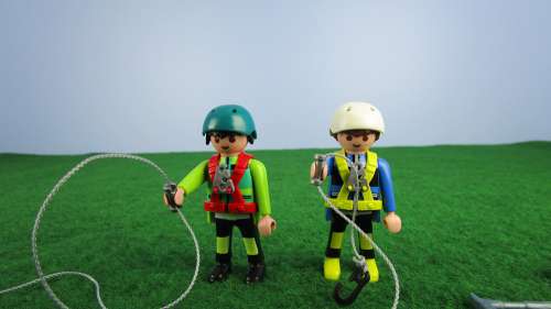 Two Climbers With Equipment Playmobil Miniature