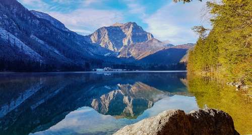 Upper Austria Lake Nature Landscape Alpine Scenic