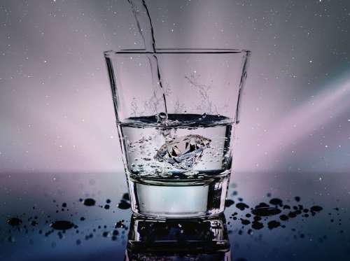 Water Glass Liquid Wet Refreshment Diamond Splash