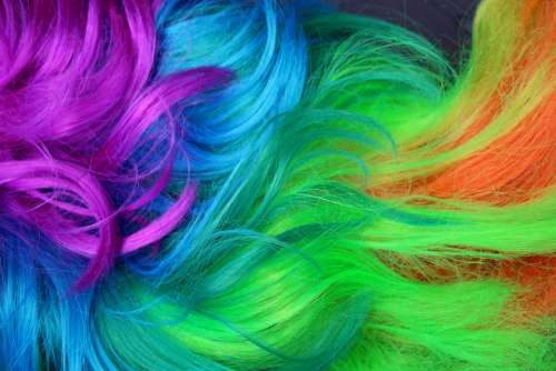 Wig Artificial Hair Fun Fiber Colorful