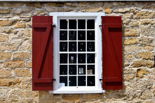 Window Exterior Stone Wall Background Architecture