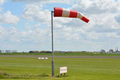 Windsock Pasture Airport Pole Green Air Blue