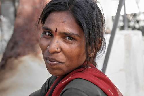Woman Portrait Indian Face Smile Person Look