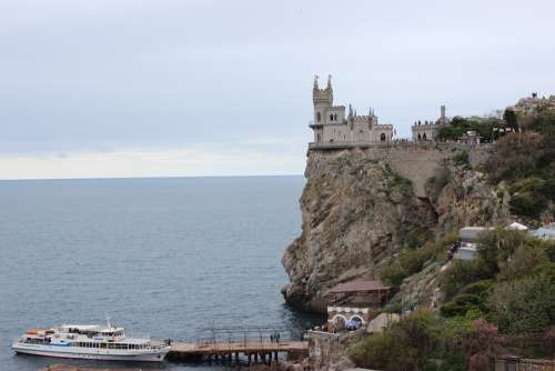 Yalta Crimea Russia Sea Coast Rocks