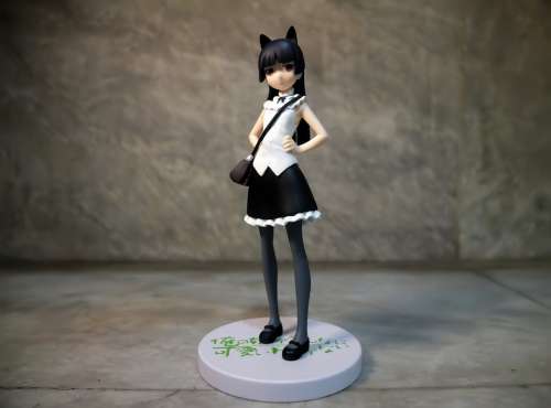 Young Lady Plain Clothes Cat Ears Decor Toy
