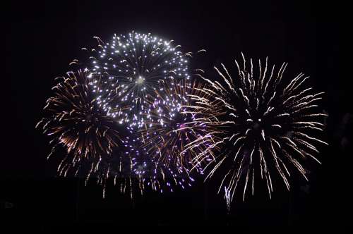 A Flurry Of Fireworks Burst Into The Sky Photo