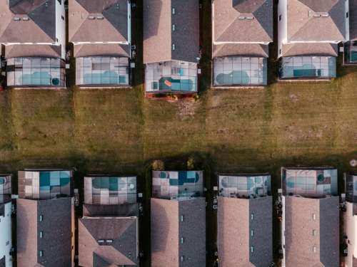 Drones View From Overhead Of Florida Homes In A Cityscape Photo