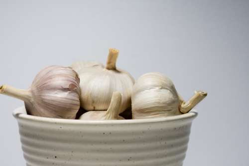 Garlic Bulbs In Bowl Photo