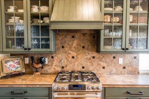 Kitchen Counter And Cabinets Photo