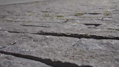 brick road stone urban grass