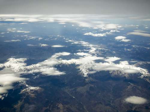 from above mountains austria clouds earth