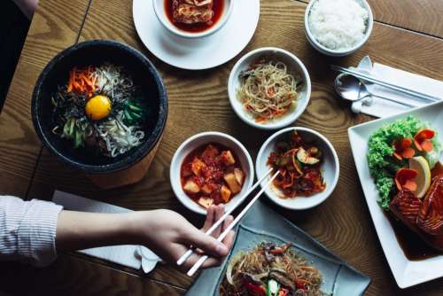 Bibimbap, Kimchi and other traditional Korean food