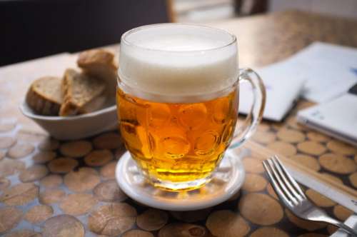 Czech lager beer from the tap