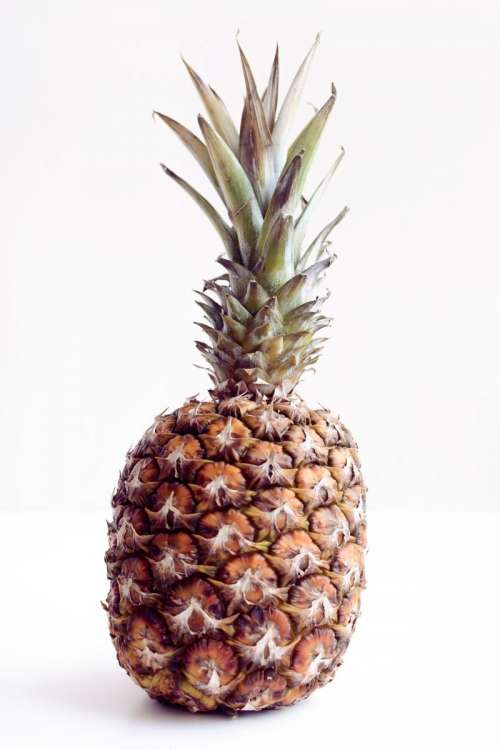 Fresh funky pineapple with a white background