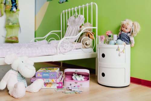 Children's room with bed and toys