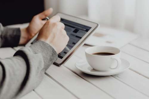 Man using a tablet