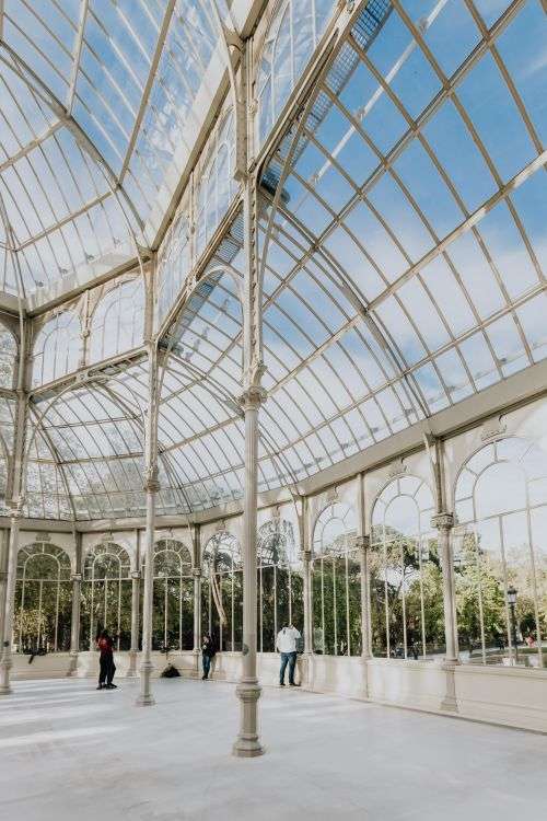 Crystal Palace (Palacio de cristal) in Retiro Park, Madrid, Spain