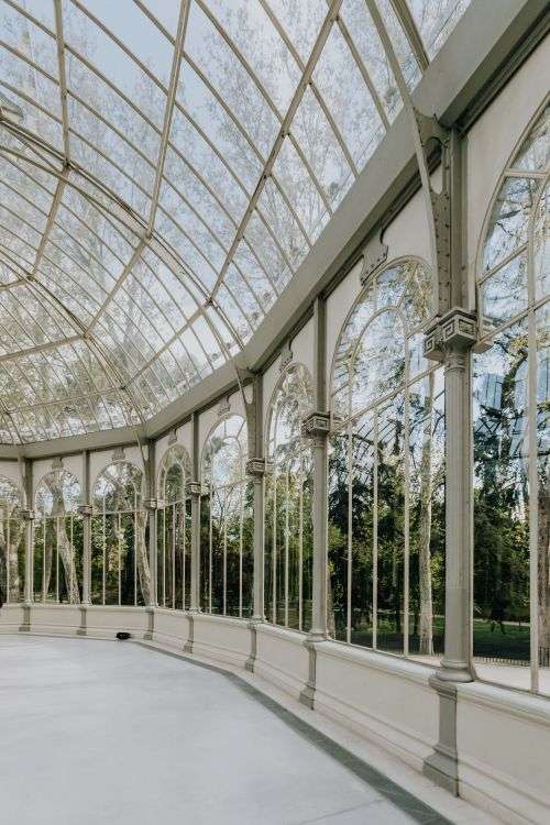 Crystal Palace (Palacio de cristal) in Retiro Park, Madrid, Spain