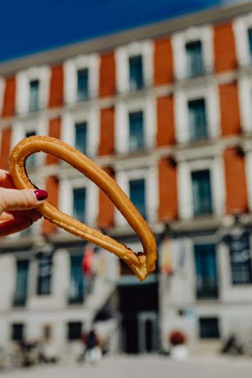 Churros with a cup of hot chocolate