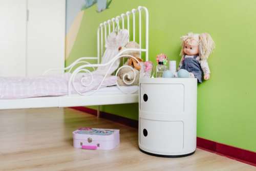 Children's room with bed and toys