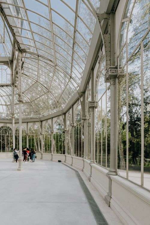 Crystal Palace (Palacio de cristal) in Retiro Park, Madrid, Spain