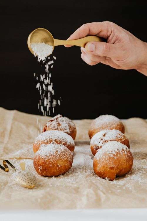 Traditional Homemade Polish Paczki with cherry jem